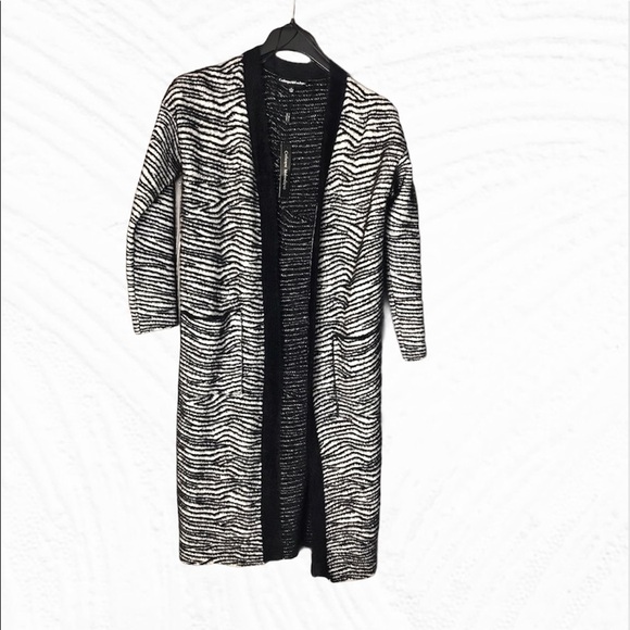 NWT Catherine Malandrino Zebra Open Front Cardigan - Picture 11 of 16